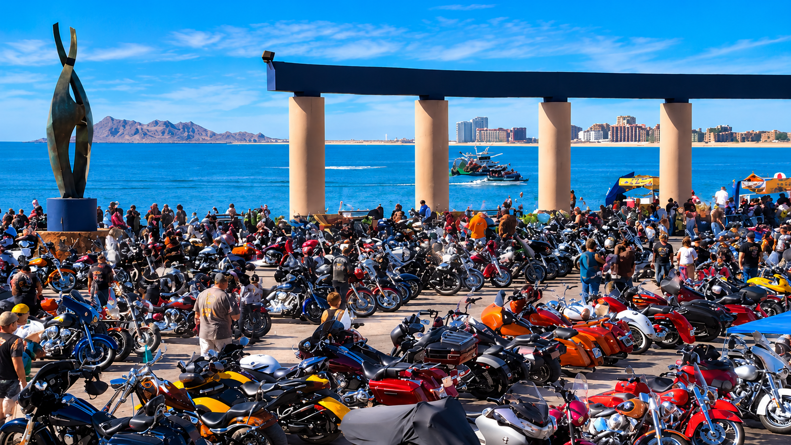 Rocky Point Rally 2026 motorcycles in Puerto Peñasco