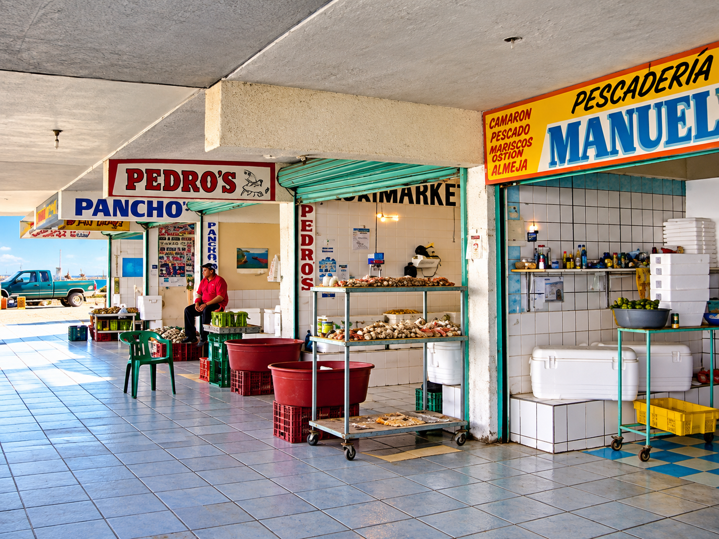 fish market near the Malecón in Puerto Peñasco